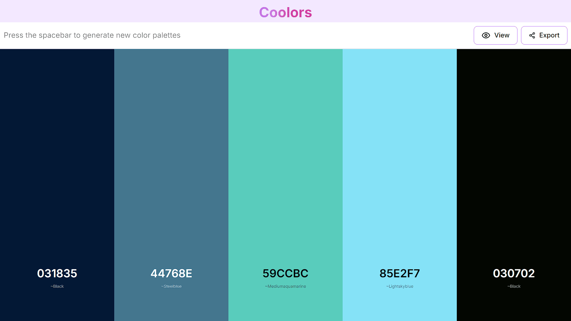 Coolors Clone - Color Palette Generator